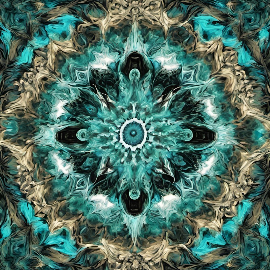 Vászonkép Absztrakt 013 Türkiz mandala