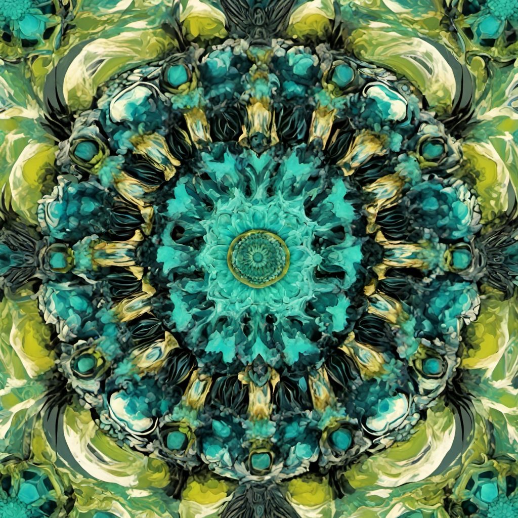 Vászonkép Absztrakt 014 Sárga-zöld mandala