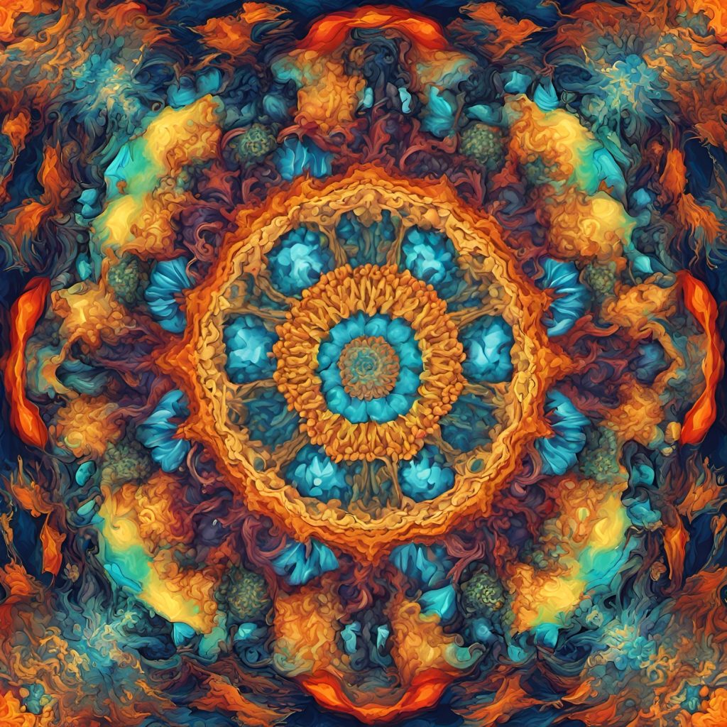 Vászonkép Absztrakt 017 Tüzes mandala