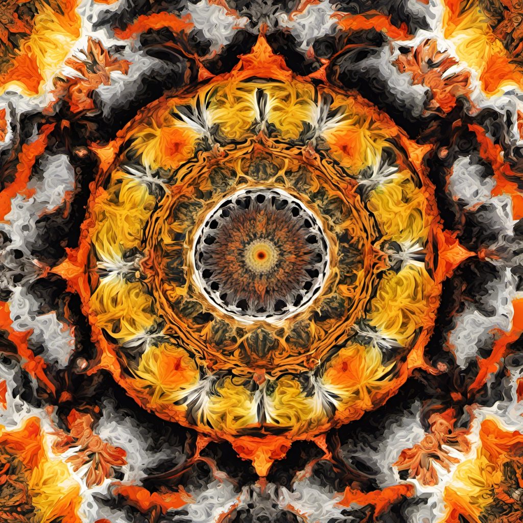 Vászonkép Absztrakt 020 Sárga-Fekete mandala