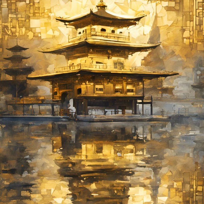 Vászonkép művészet 003 japán templom