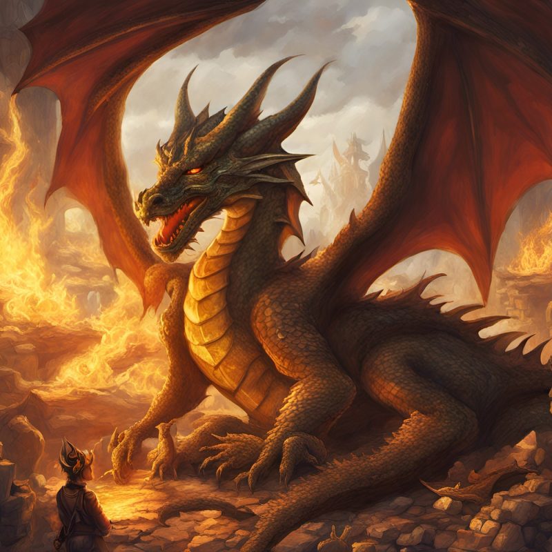 Vászonkép Fantasy 023 Lángőrző Sárkány
