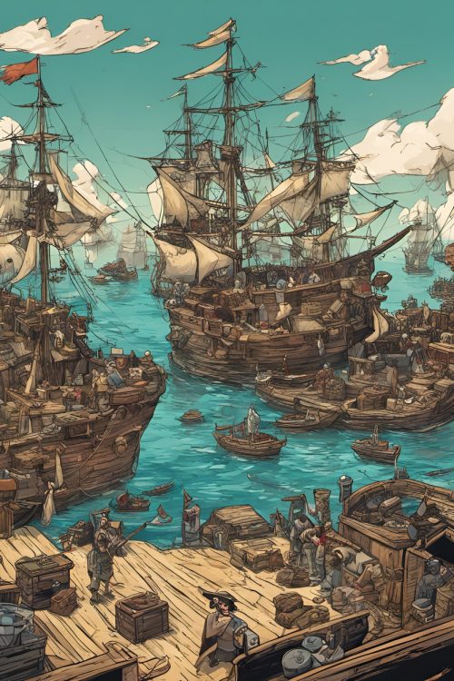 Vászonkép flotta a kikötőnél