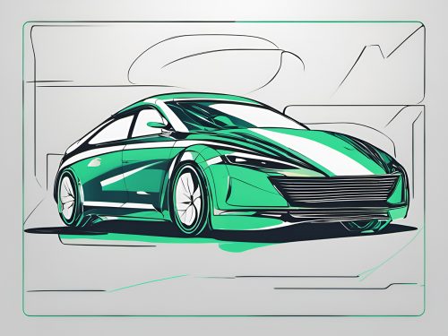 Vászonkép Jármű 019 Rajzolt zöld autó