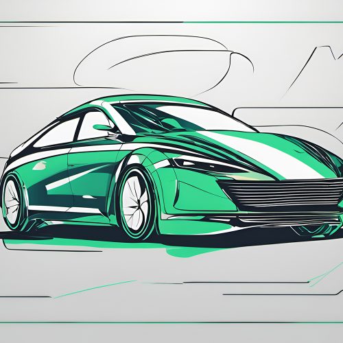 Vászonkép Jármű 019 Rajzolt zöld autó