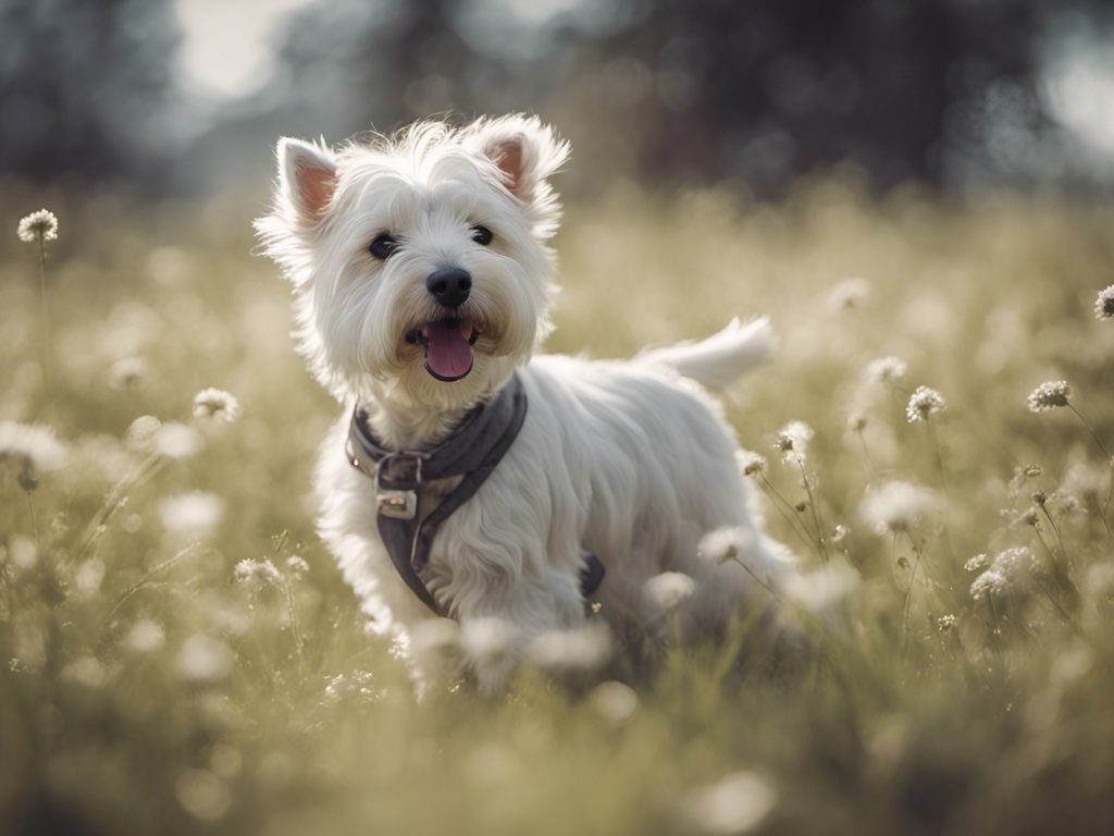 Vászonkép Állat 008 Westie élfénnyel