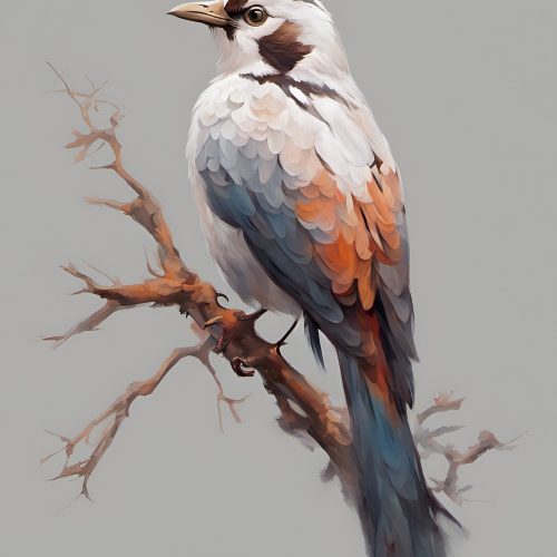 Vászonkép Állat 012 Kék-narancs tollú madár