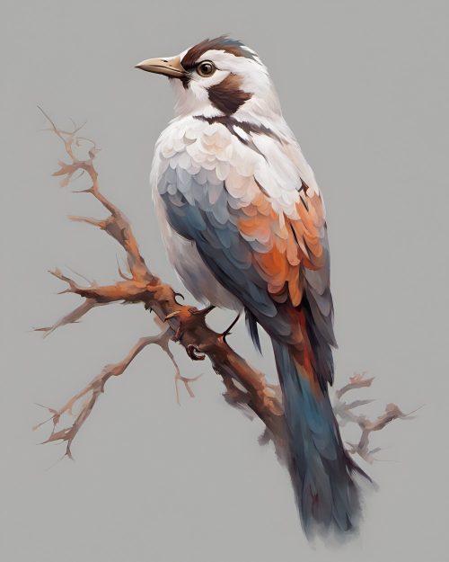 Vászonkép Állat 012 Kék-narancs tollú madár