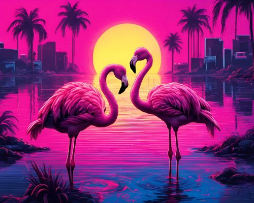Vászonkép Állat 016 Két flamingó