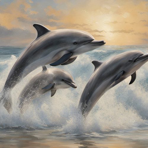 Vászonkép Állat 024 Három delfin