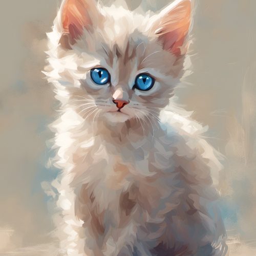 Vászonkép Állat 027 Kék szemű fehér cica