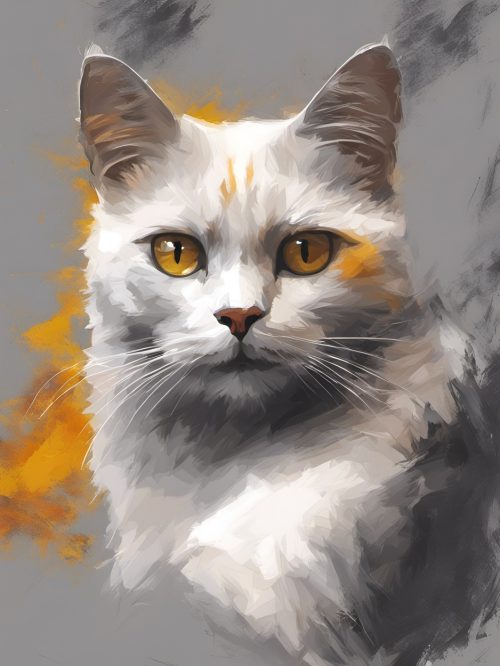Vászonkép Állat 030 Sárga szemű fehér cica