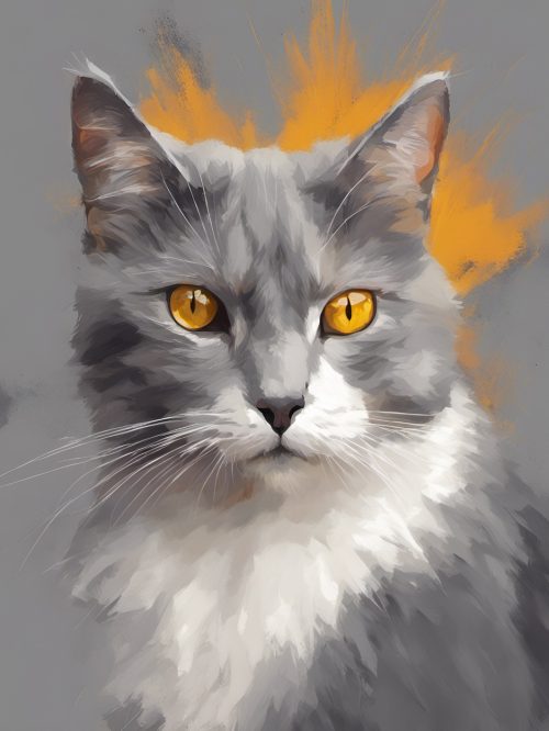 Vászonkép Állat 031 Szürke-fehér cica