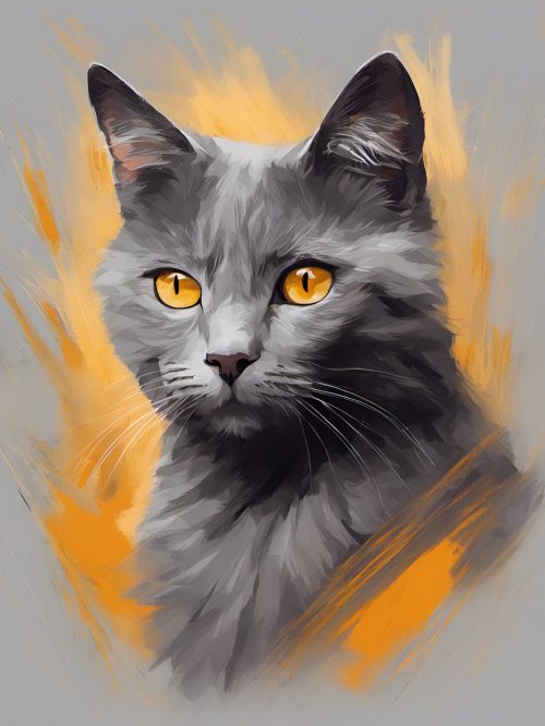 Vászonkép Állat 032 Sárga szemű szürke cica