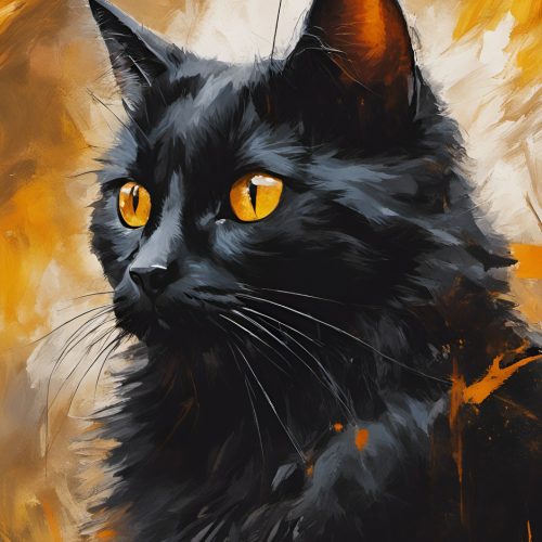 Állat 032 Sárga szemű fekete cica