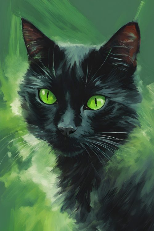 Vászonkép Állat 034 Zöld szemű fekete cica