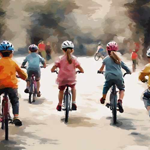 Vászonkép Sport 005 Bicikliző gyerekek