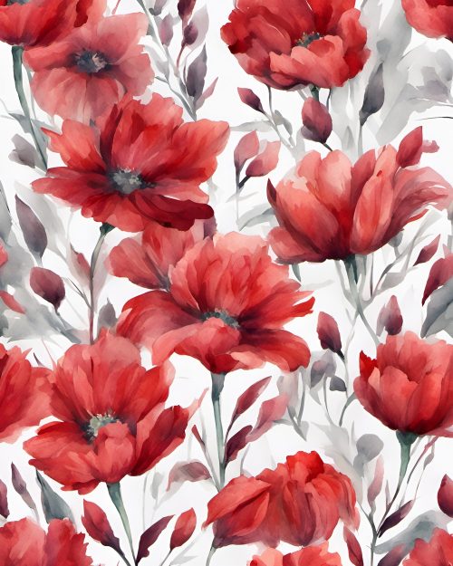 Vászonkép 010 piros virágok