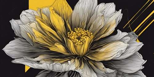vászonkép Virág 019 Sárga-fekete virág