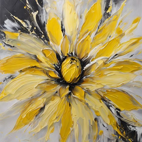 Vászonkép Virág 033 Sárga virág, festmény hatású