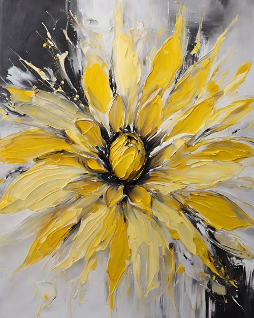 Vászonkép Virág 033 Sárga virág, festmény hatású