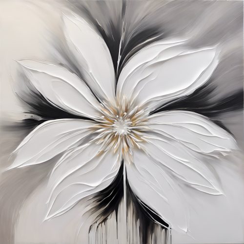 Vászonkép, Virág 034 Fehér virág, festmény hatású