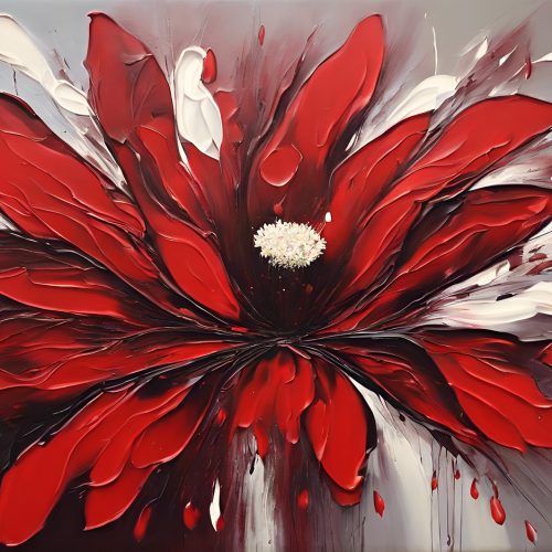 Vászonkép Virág 036 Piros virág, festmény hatású