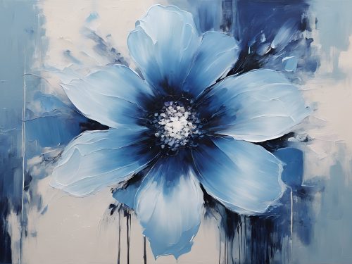 Vászonkép Virág 037 Kék virág, festmény hatású