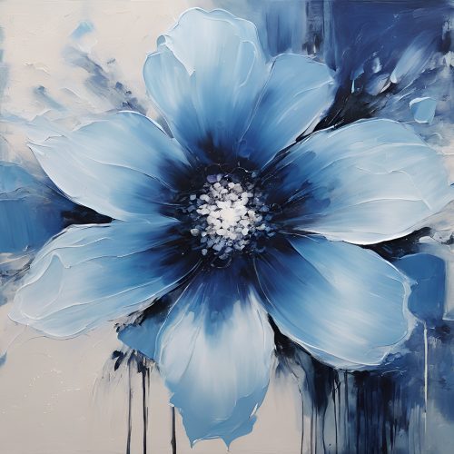 Vászonkép Virág 037 Kék virág, festmény hatású